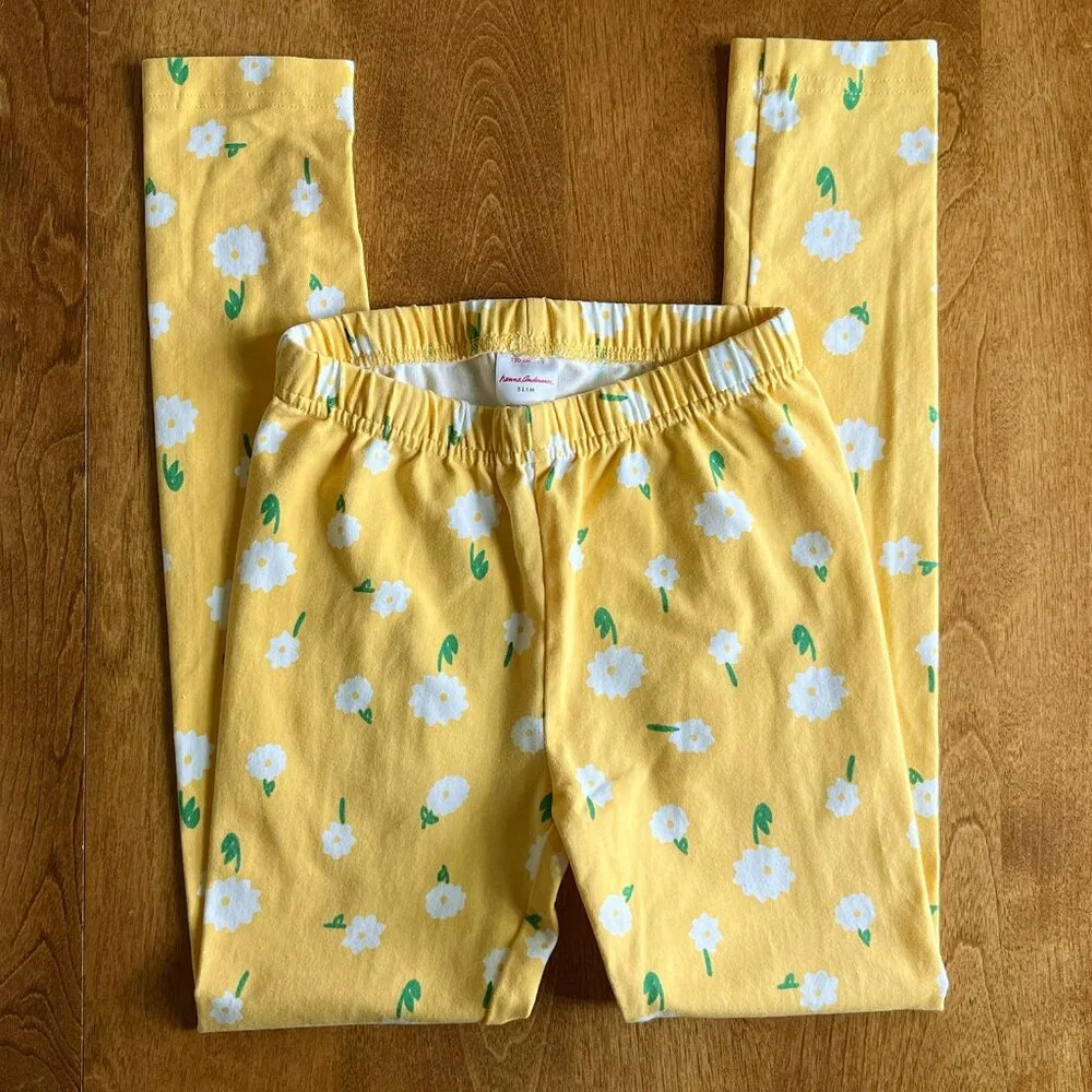Hanna Andersson yellow floral leggings 130
